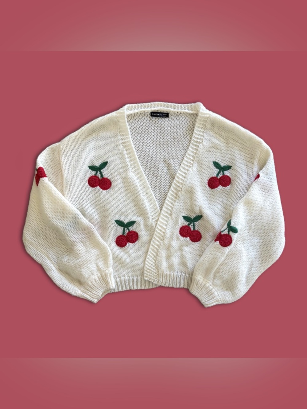 Shein Cherry Cardigan